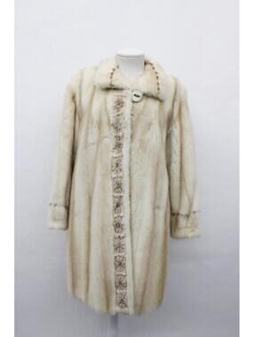 Excellent Pearl Mink & Sheared Beaver Fur Coat Jacket Women Woman Size 6 Small